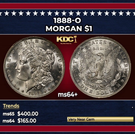 1888-o Morgan Dollar $1 Grades ms64+