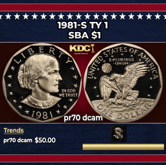 1981-s Ty 1 Proof Susan B. Anthony Dollar $1 pr70 dcam SEGS