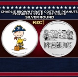Charlie Brown Pirate Costume Peanuts Colorized Style - 1 oz Silver Round Round