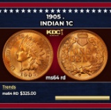 1905 Indian Cent . 1c Grades ms64 rd
