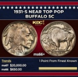 1931-s Buffalo Nickel Near Top Pop 5c ms66+ SEGS