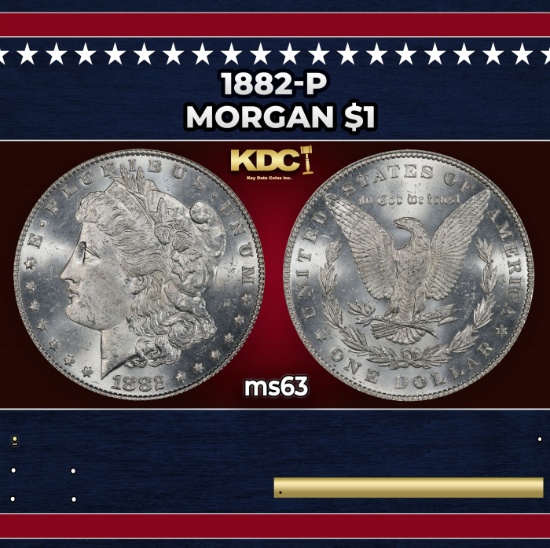 1882-p Morgan Dollar $1 Grades ms63