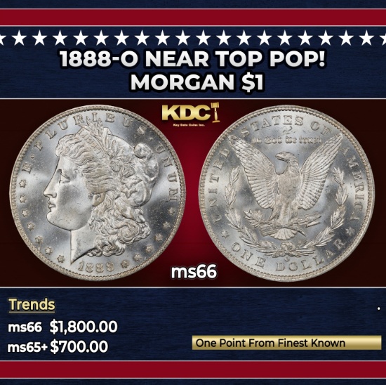 1888-o Morgan Dollar Near Top Pop! $1 ms66 SEGS