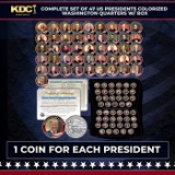 Complete Set of 47 US Presidents Colorized Washington Quarters w/ BOX Other Toy