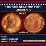 1909 VDB Lincoln Cent Near Top Pop! 1c ms67+ rd SEGS