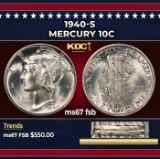 1940-s Mercury Dime 10c ms67 fsb SEGS