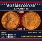 1918-s Lincoln Cent Near Top Pop! 1c ms65 rd SEGS