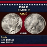 1926-p Peace Dollar $1 ms65+ SEGS