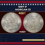 1897-p Morgan Dollar $1 Grades ms62+