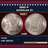 1880-p Morgan Dollar $1 Grades ms65