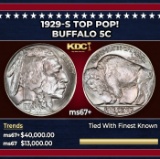 1929-s Buffalo Nickel TOP POP! 5c ms67+ SEGS