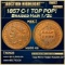 1857 Braided Hair Half Cent C-1 TOP POP! 1/2c ms66 rb SEGS