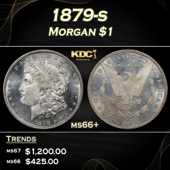 1879-s Morgan Dollar $1 ms66+ SEGS