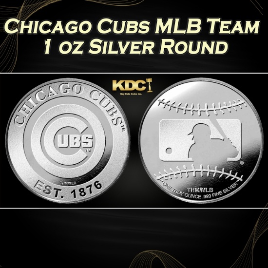 Chicago Cubs MLB Team - 1 oz Silver Round Round