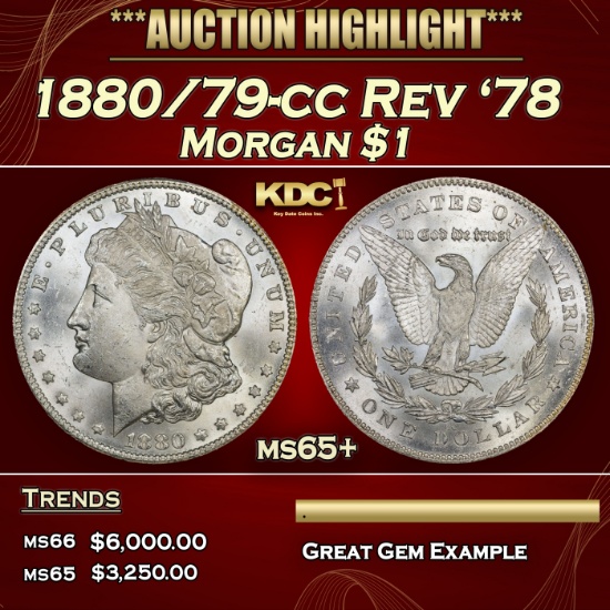1880/79-cc Rev '78 Morgan Dollar $1 ms65+ SEGS