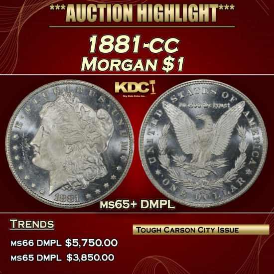 1881-cc Morgan Dollar $1 ms65+ DMPL SEGS