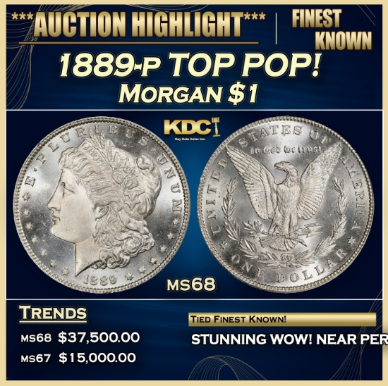 1889-p Morgan Dollar TOP POP! $1 ms68 SEGS