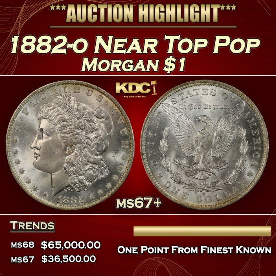 1882-o Morgan Dollar Near Top Pop $1 ms67+ SEGS