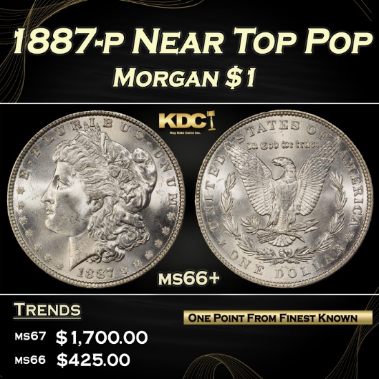 1887-p Morgan Dollar Near Top Pop $1 ms66+ SEGS