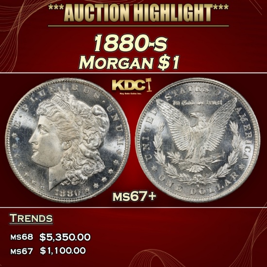 1880-s Morgan Dollar $1 ms67+ SEGS
