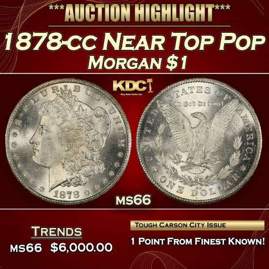 1878-cc Morgan Dollar Near Top Pop $1 ms66 SEGS