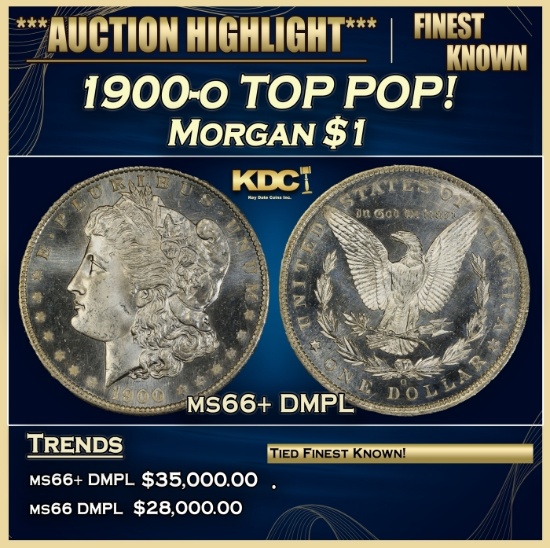 1900-o Morgan Dollar TOP POP! $1 ms66+ DMPL SEGS