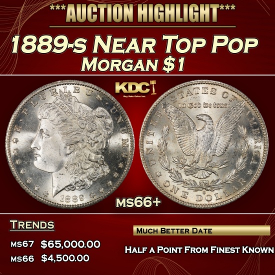 1889-s Morgan Dollar Near Top Pop $1 ms66+ SEGS