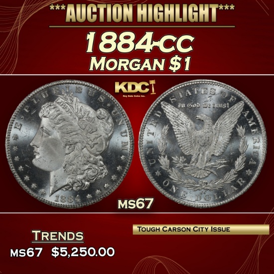 1884-cc Morgan Dollar $1 ms67 SEGS