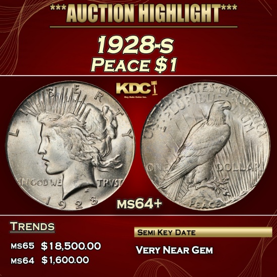 1928-s Peace Dollar $1 ms64+ SEGS