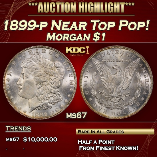 1899-p Morgan Dollar Near Top Pop! $1 ms67 SEGS