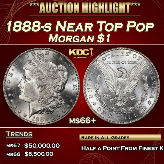 1888-s Morgan Dollar Near Top Pop $1 ms66+ SEGS