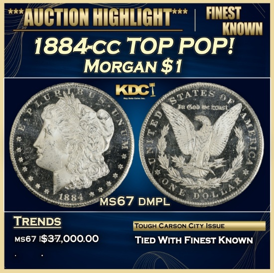 1884-cc Morgan Dollar TOP POP! $1 ms67 dmpl SEGS