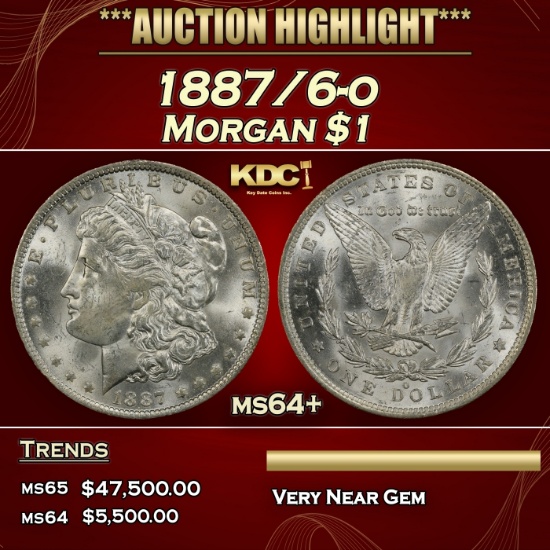 1887/6-o Morgan Dollar $1 ms64+ SEGS