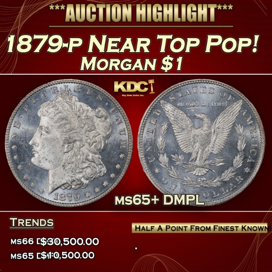 1879-p Morgan Dollar Near Top Pop! $1 ms65+ DMPL SEGS