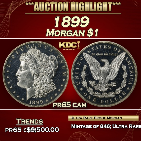 1899 Proof Morgan Dollar $1 pr65 cam SEGS