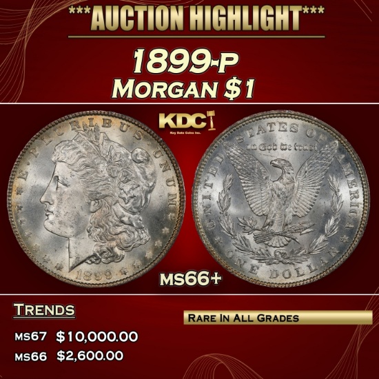 1899-p Morgan Dollar $1 ms66+ SEGS