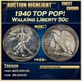 1940 Proof Walking Liberty Half Dollar TOP POP! 50c pr68+ SEGS