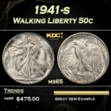 1941-s Walking Liberty Half Dollar 50c Grades ms65