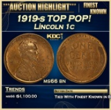 1919-s Lincoln Cent TOP POP! 1c ms66 bn SEGS