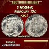 1939-s Mercury Dime 10c ms66 FSB SEGS