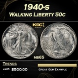 1940-s Walking Liberty Half Dollar 50c Grades ms65