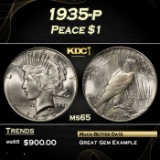 1935-p Peace Dollar $1 Grades ms65