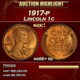 1917-p Lincoln Cent 1c ms66+ rd SEGS