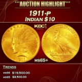 1911-p Gold Indian Eagle $10 ms65+ SEGS