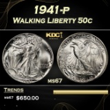 1941-p Walking Liberty Half Dollar 50c ms67 SEGS