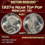 1937-s Mercury Dime Near Top Pop 10c ms67+ fsb SEGS
