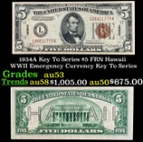 1934A $5 FRN Hawaii WWII Emergency Currency Key To Series Key To Series Grades Select AU