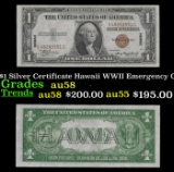 1935A $1 Silver Certificate Hawaii WWII Emergency Currency Grades Choice AU/BU Slider