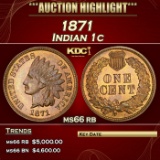 1871 Indian Cent 1c ms66 rb SEGS