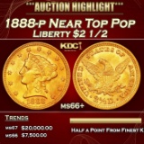 1888-p Gold Liberty Quarter Eagle Near Top Pop $2 1/2 ms66+ SEGS
